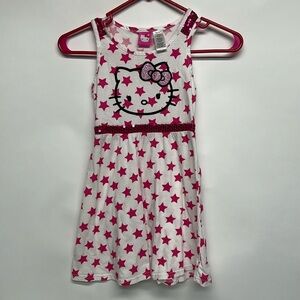 Girls size 6 small hello Kitty, pink and white dress